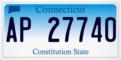 CT license plate AP27740