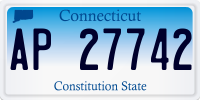 CT license plate AP27742
