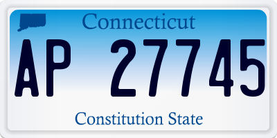CT license plate AP27745