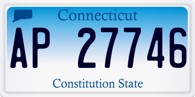 CT license plate AP27746