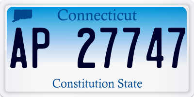 CT license plate AP27747