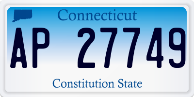 CT license plate AP27749