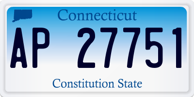 CT license plate AP27751