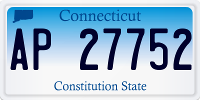 CT license plate AP27752