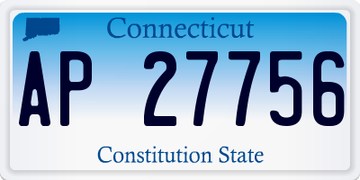CT license plate AP27756
