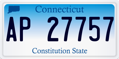 CT license plate AP27757