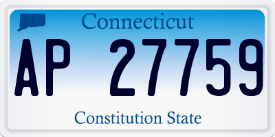 CT license plate AP27759