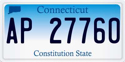 CT license plate AP27760