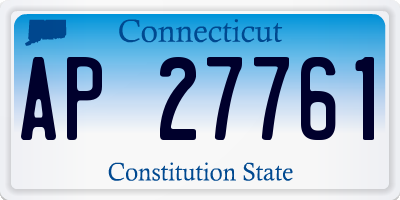 CT license plate AP27761