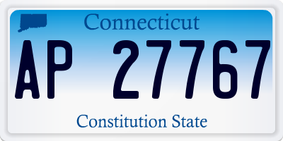 CT license plate AP27767