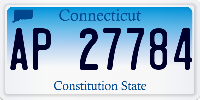 CT license plate AP27784