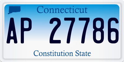 CT license plate AP27786