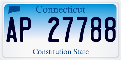 CT license plate AP27788