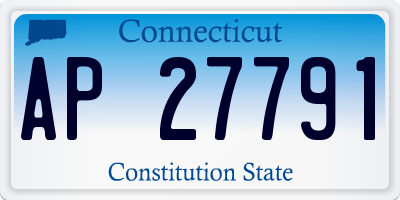 CT license plate AP27791
