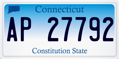 CT license plate AP27792
