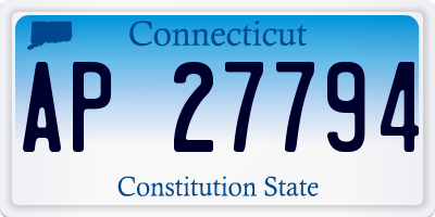 CT license plate AP27794