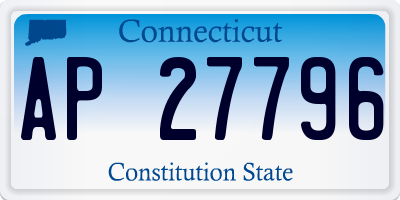 CT license plate AP27796