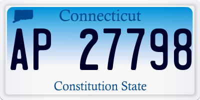 CT license plate AP27798