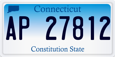 CT license plate AP27812