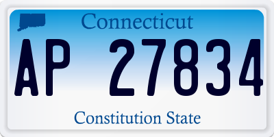 CT license plate AP27834