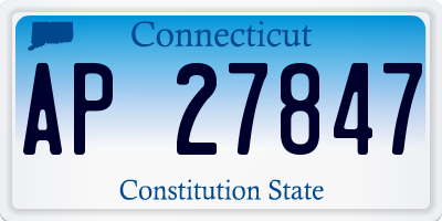 CT license plate AP27847
