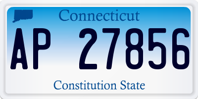 CT license plate AP27856