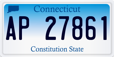 CT license plate AP27861
