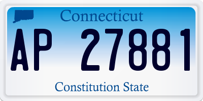 CT license plate AP27881