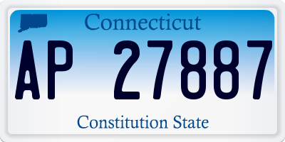 CT license plate AP27887