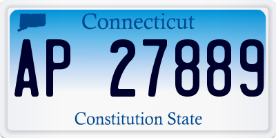 CT license plate AP27889