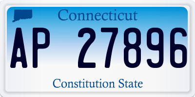 CT license plate AP27896