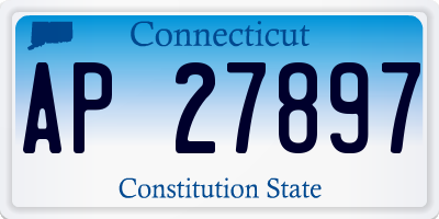CT license plate AP27897