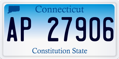 CT license plate AP27906