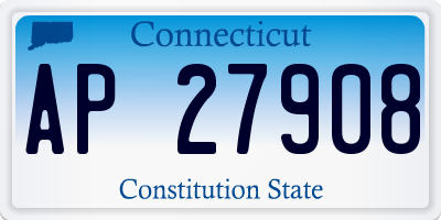 CT license plate AP27908