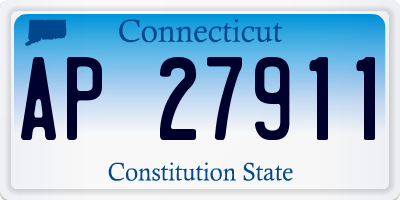 CT license plate AP27911