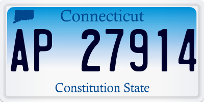 CT license plate AP27914