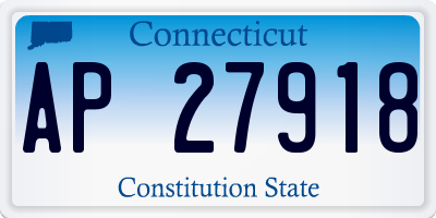 CT license plate AP27918
