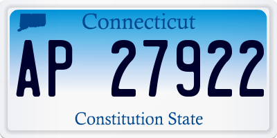 CT license plate AP27922