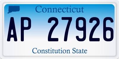 CT license plate AP27926