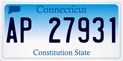 CT license plate AP27931