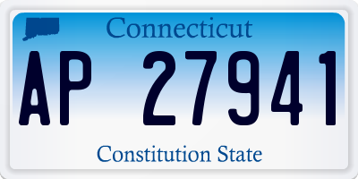 CT license plate AP27941