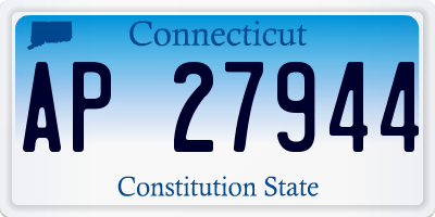 CT license plate AP27944