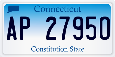 CT license plate AP27950