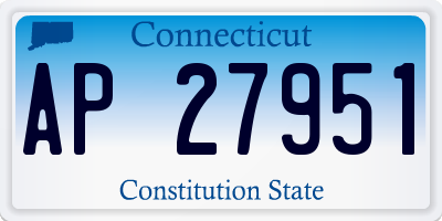CT license plate AP27951