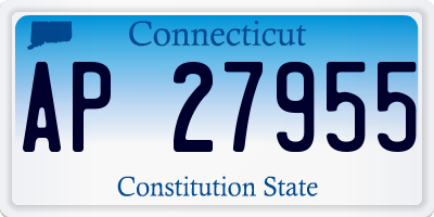 CT license plate AP27955