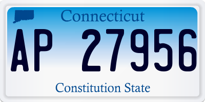 CT license plate AP27956