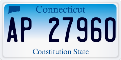 CT license plate AP27960
