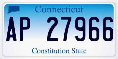 CT license plate AP27966