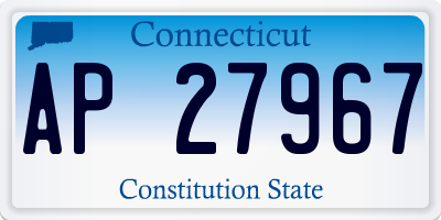 CT license plate AP27967
