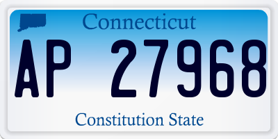 CT license plate AP27968